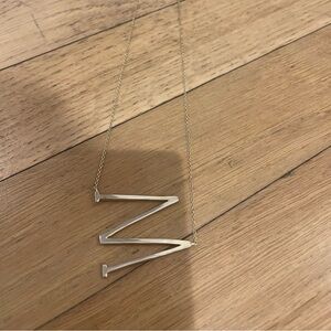 Gold Plated Sideways M Necklace